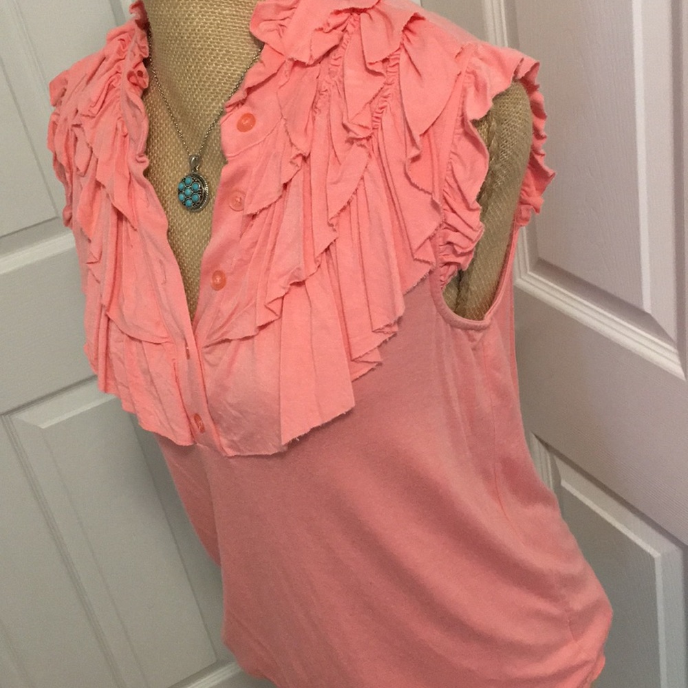 Forever 21 Pink Ruffled Sleeveless Top - Picture 5 of 6